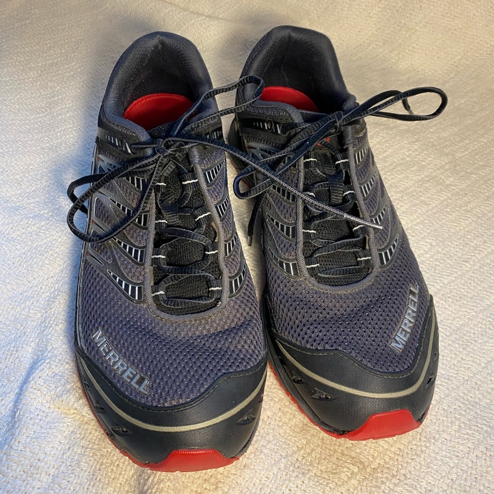 Merrell Casual Lace Up Hiking Trainers 'Mix Master Tuff' Black Crimson Size 9.5